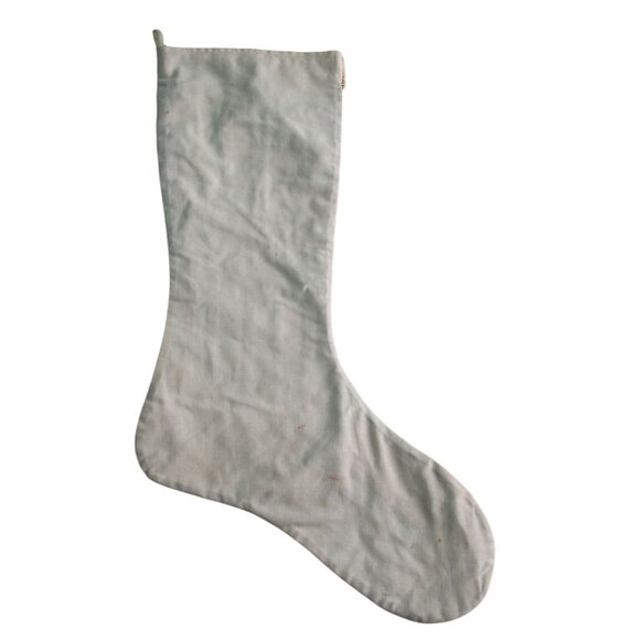 Vintage Patchwork Quilted Christmas Stocking Lace Trim Spots On Back GUC - Picture 2 of 12